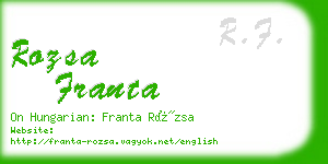 rozsa franta business card